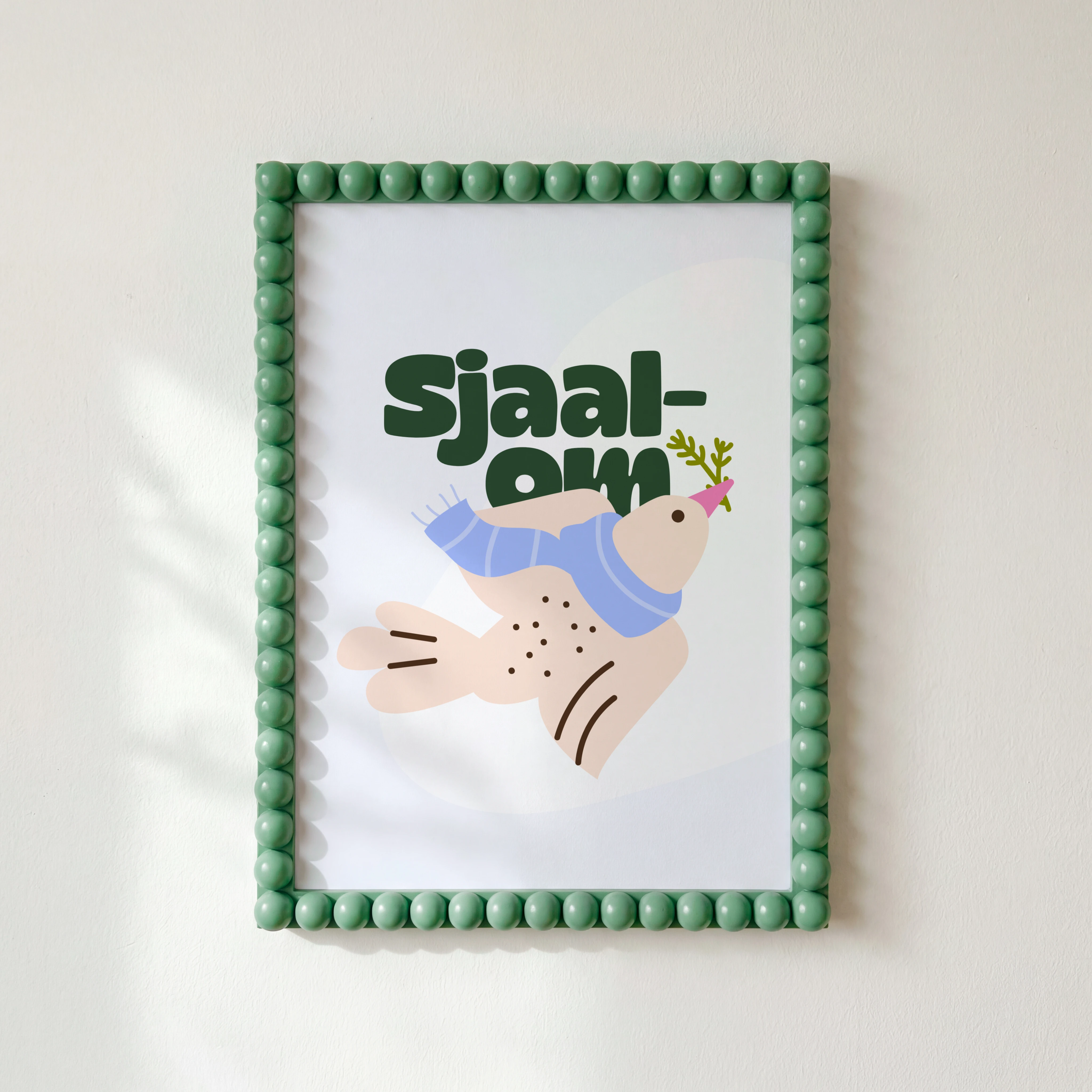 Christelijke poster met duif en tekst shalom
